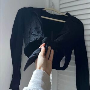 Reformation Black Women's Tie-Front Top